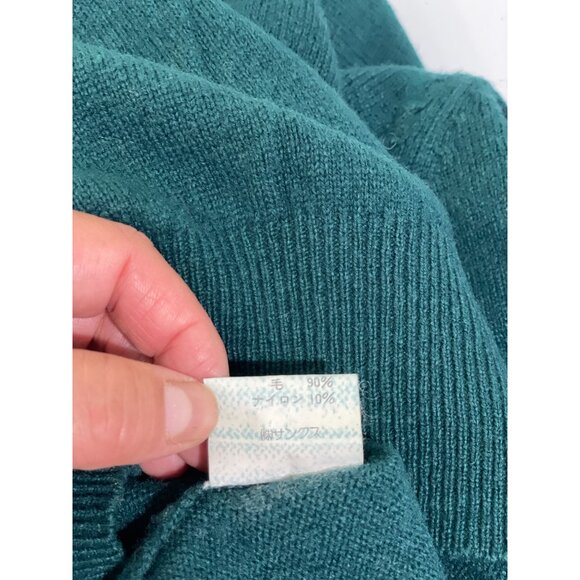 Poleposition Traditional Model Green V-Neck Sweater M Wool & Cashmere Blend - Picture 3 of 10